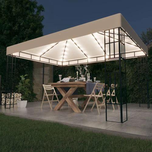 vidaXL vidaXL Gazebo 3x3 m with LED String Lights for Outdoor Gatherings and Shade - Gazebos