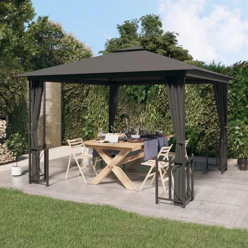 vidaXL vidaXL Gazebo with Sidewalls 3x3 m Water-Resistant Polyester Roof for Outdoor Gatherings - Gazebos
