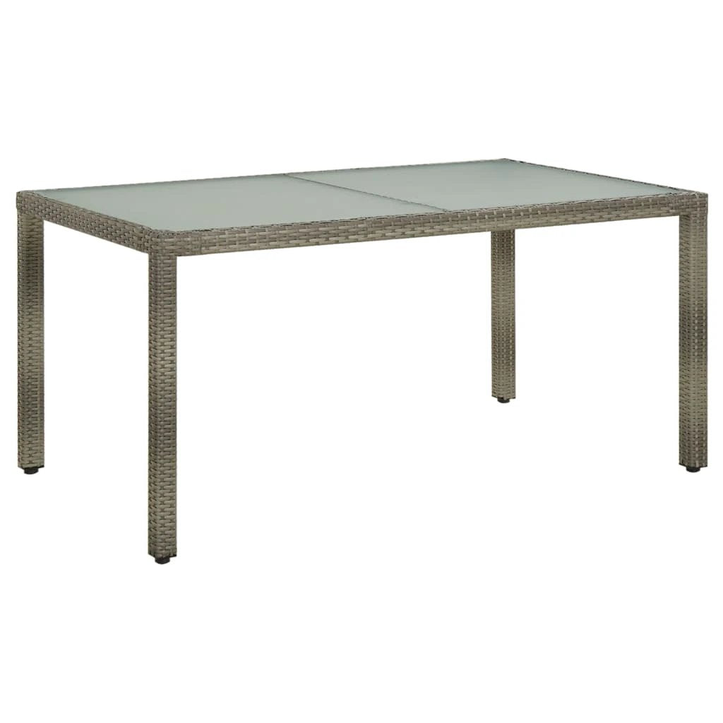 vidaXL vidaXL Garden Table 90x90x75 cm Tempered Glass and Poly Rattan Brown - Garden Table