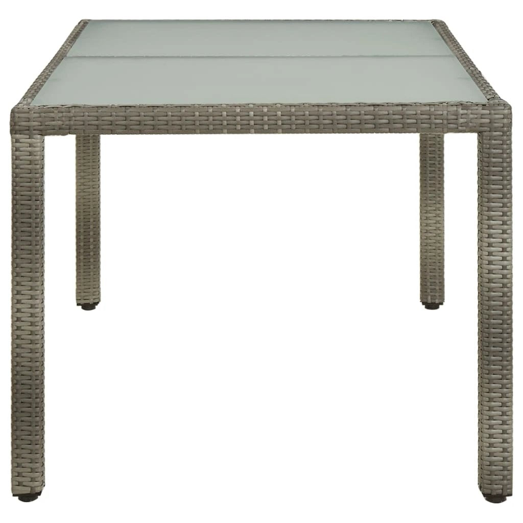 vidaXL vidaXL Garden Table 90x90x75 cm Tempered Glass and Poly Rattan Brown - Garden Table