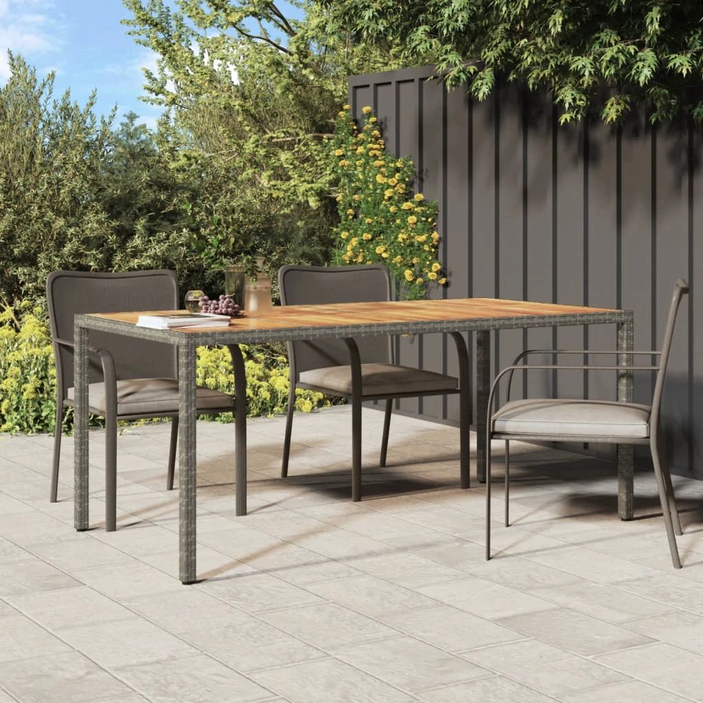 vidaXL vidaXL Garden Table 90x90x75 cm Poly Rattan and Acacia Wood Black - Garden Table