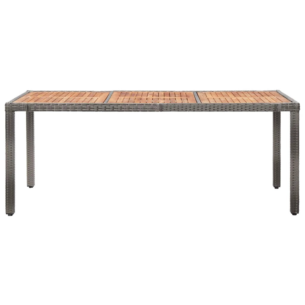 vidaXL vidaXL Garden Table 90x90x75 cm Poly Rattan and Acacia Wood Black - Garden Table