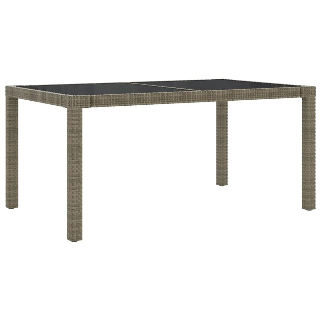 vidaXL Garden Table 90x90x75 cm Tempered Glass and Poly Rattan Brown by vidaXL
