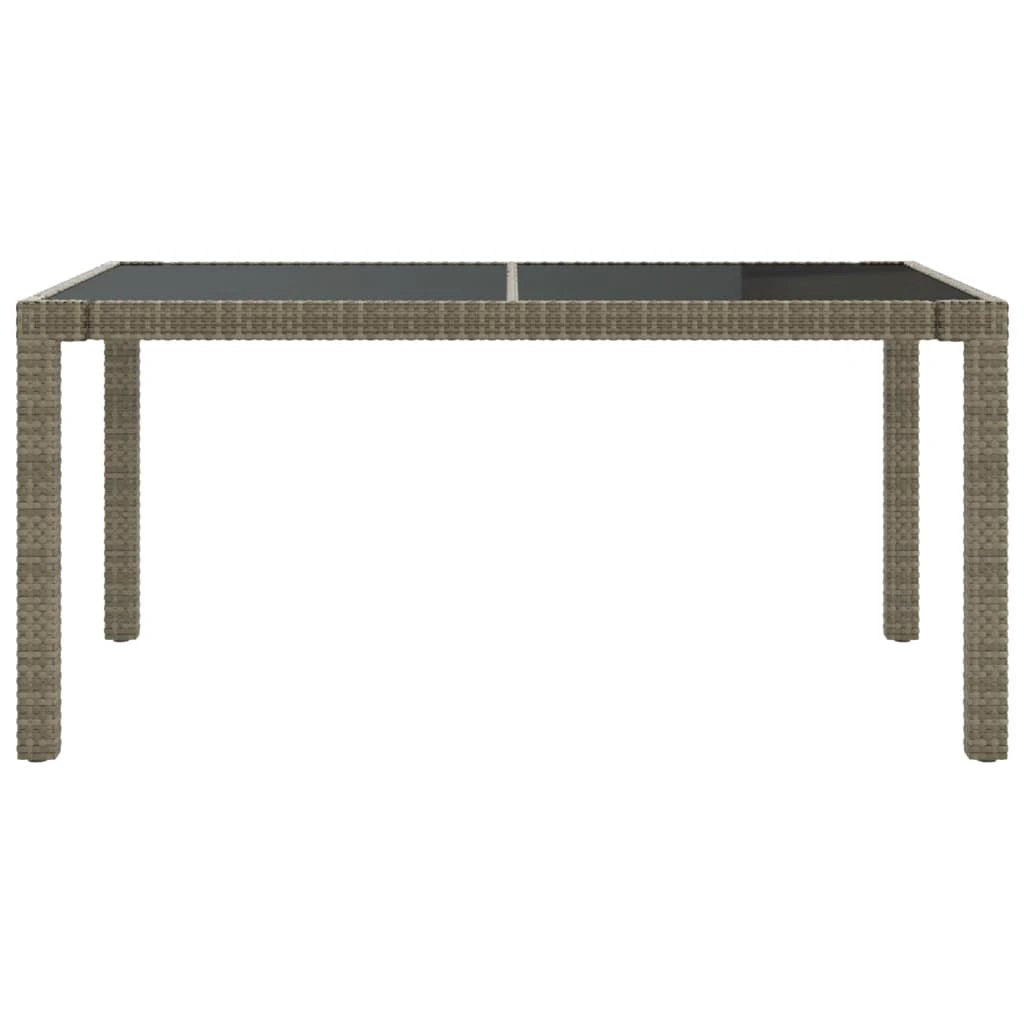 vidaXL Garden Table 90x90x75 cm Tempered Glass and Poly Rattan Brown by vidaXL