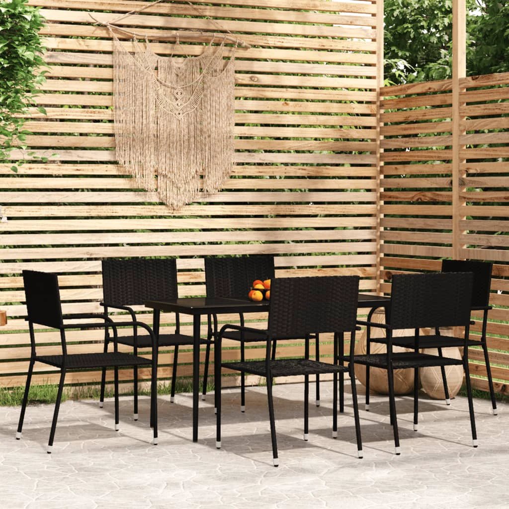 VidaXL Five Piece Garden Dining Poly Rattan Set by vidaXL