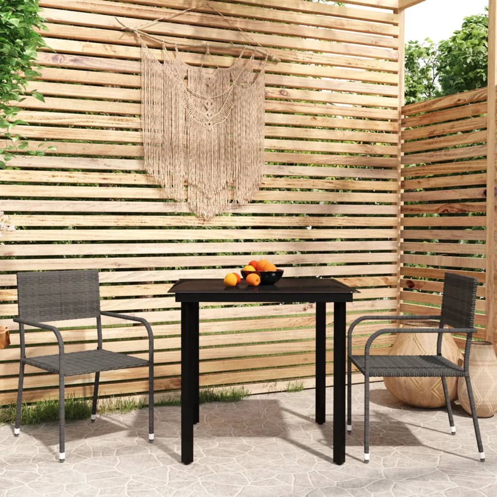 vidaXL VidaXL Garden Dining Set 5pc Black PolyRattan - Garden Set