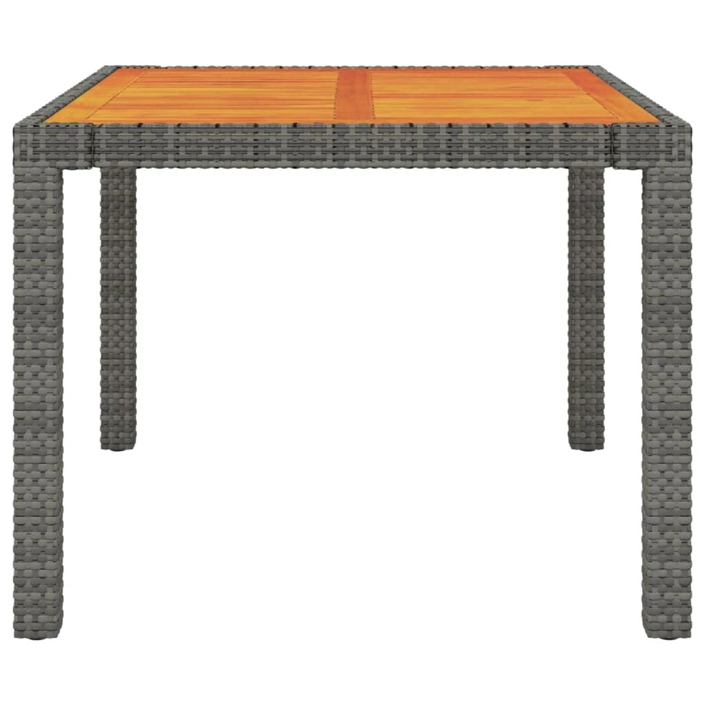 vidaXL vidaXL Garden Table 90x90x75 cm Poly Rattan and Acacia Wood Black - Garden Table
