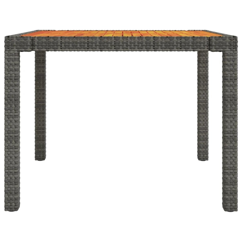 vidaXL vidaXL Garden Table 90x90x75 cm Poly Rattan and Acacia Wood Black - Garden Table