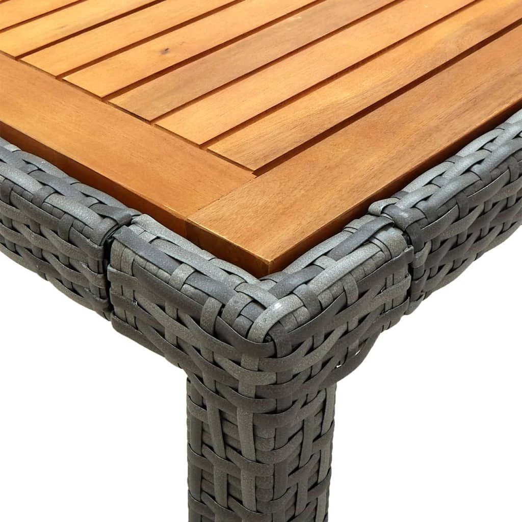 vidaXL vidaXL Garden Table 90x90x75 cm Poly Rattan and Acacia Wood Black - Garden Table