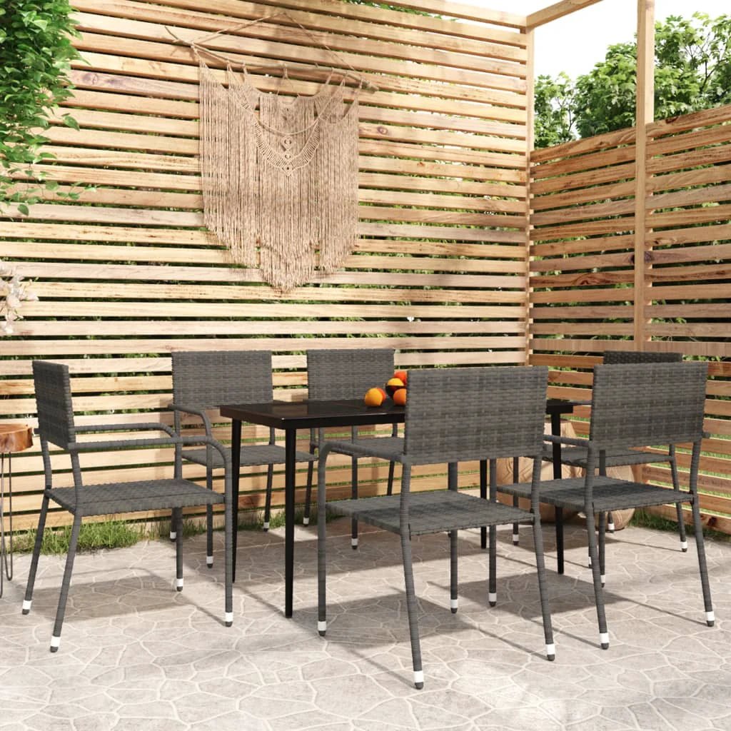 VidaXL Five Piece Garden Dining Poly Rattan Set by vidaXL