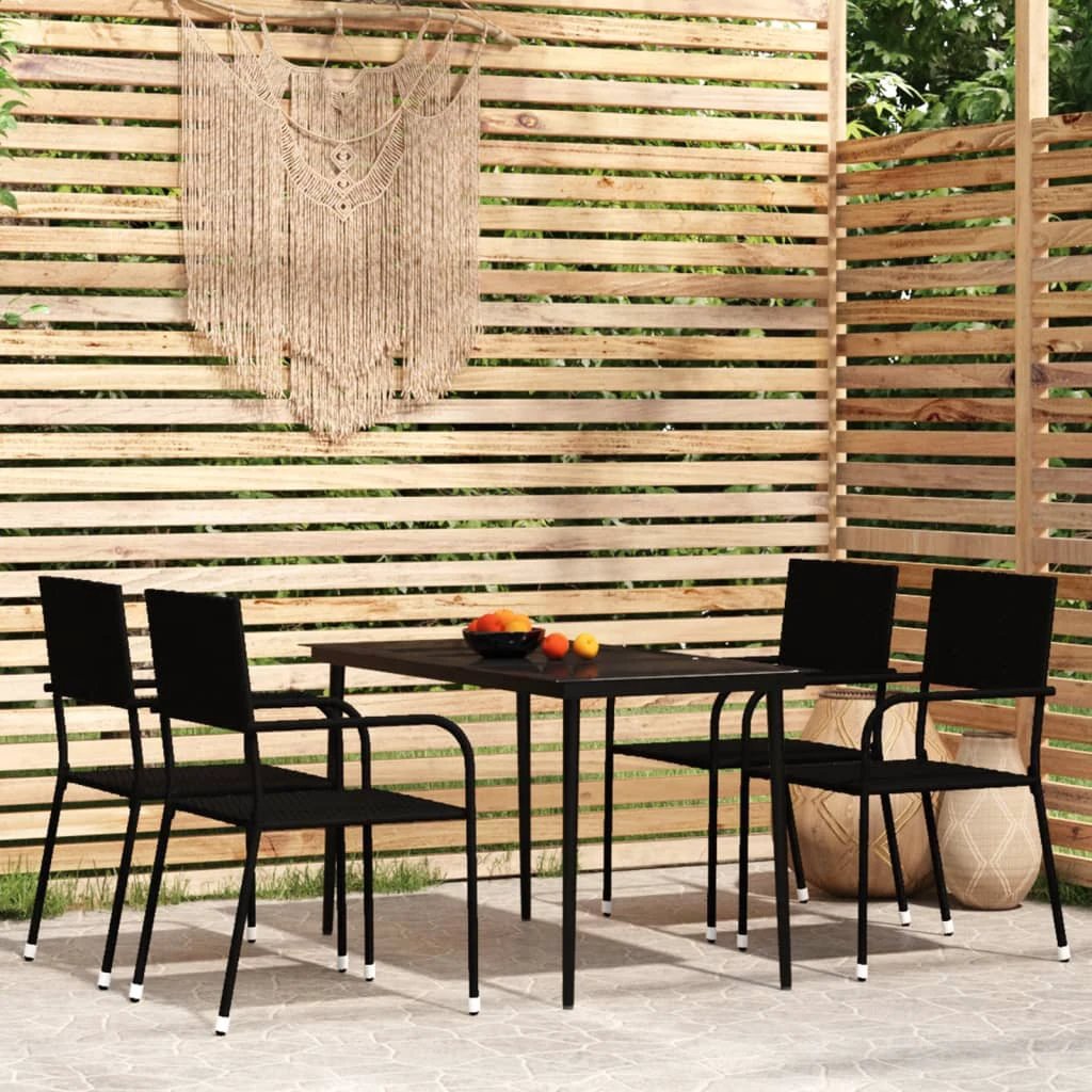 VidaXL Five Piece Garden Dining Poly Rattan Set by vidaXL