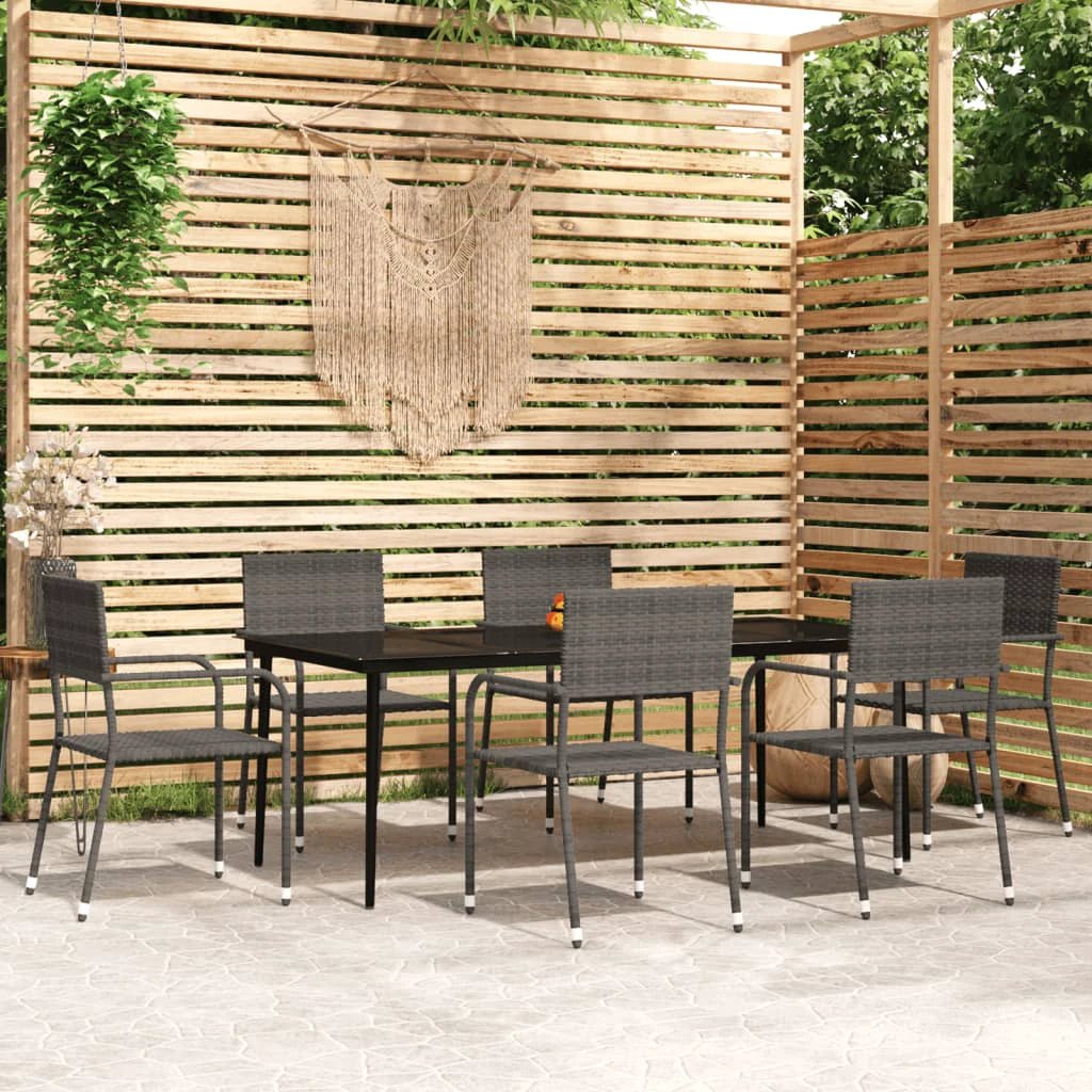 VidaXL Five Piece Garden Dining Poly Rattan Set by vidaXL