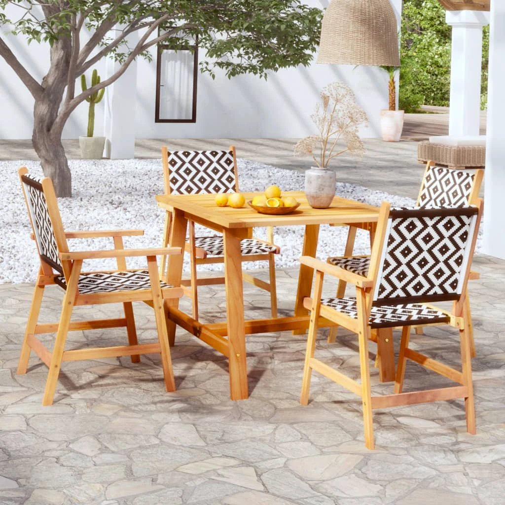 VidaXL Garden Dining Set Acacia Wood Rattan by vidaXL