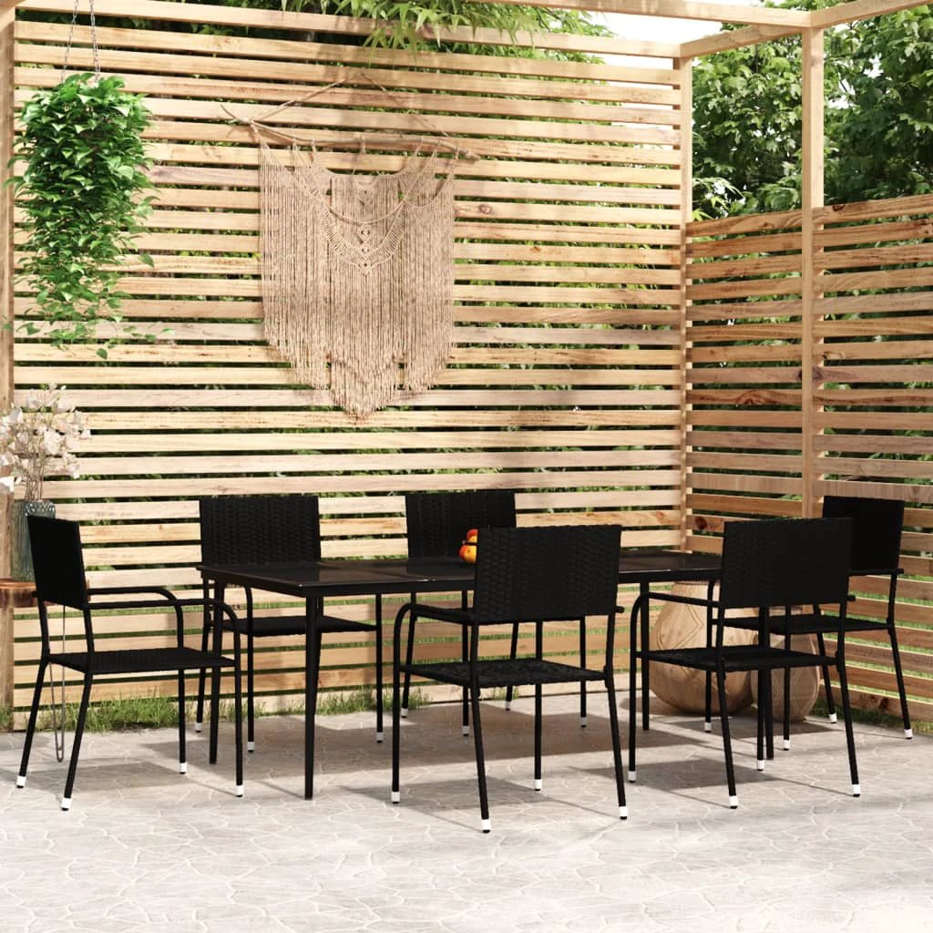 VidaXL Five Piece Garden Dining Poly Rattan Set by vidaXL