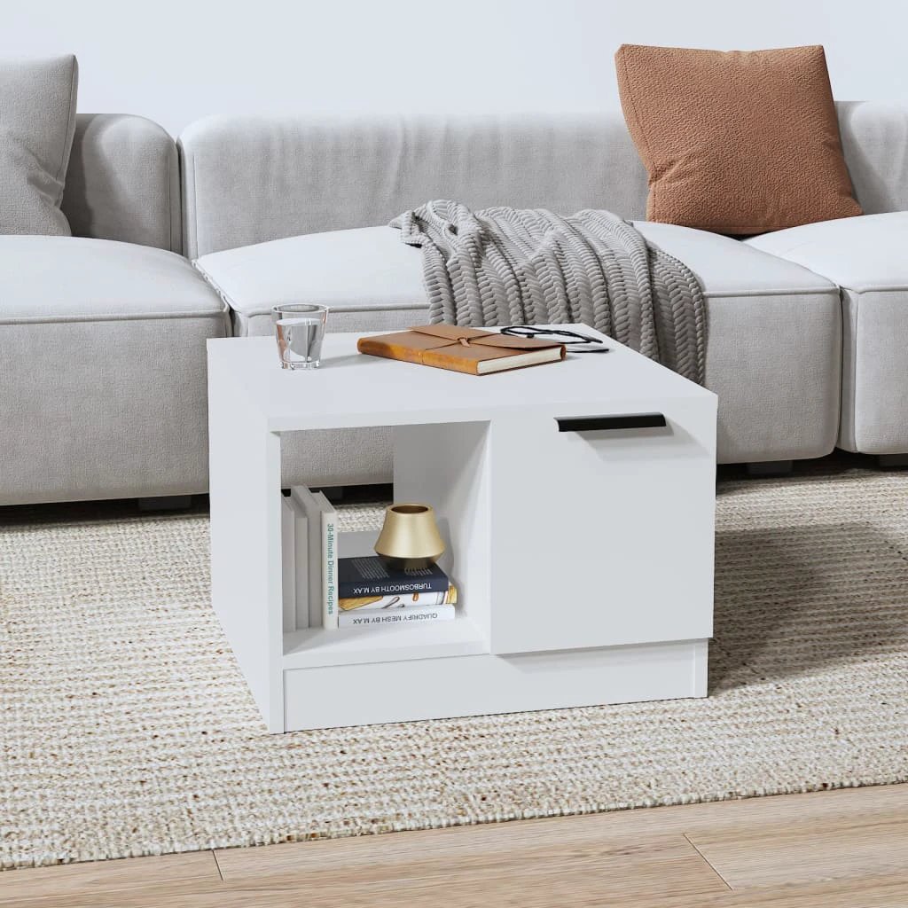 VidaXL Coffee Table 50x50x36 cm Smoked Oak Engineered Wood With Two Compartments Living Room by vidaXL