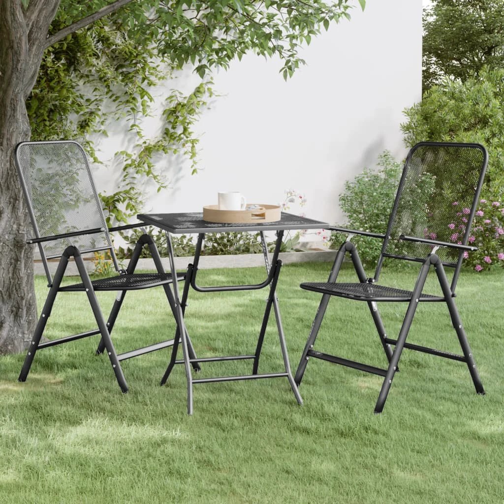 vidaXL Garden Table 60x60x72 cm Expanded Metal Mesh Anthracite by vidaXL