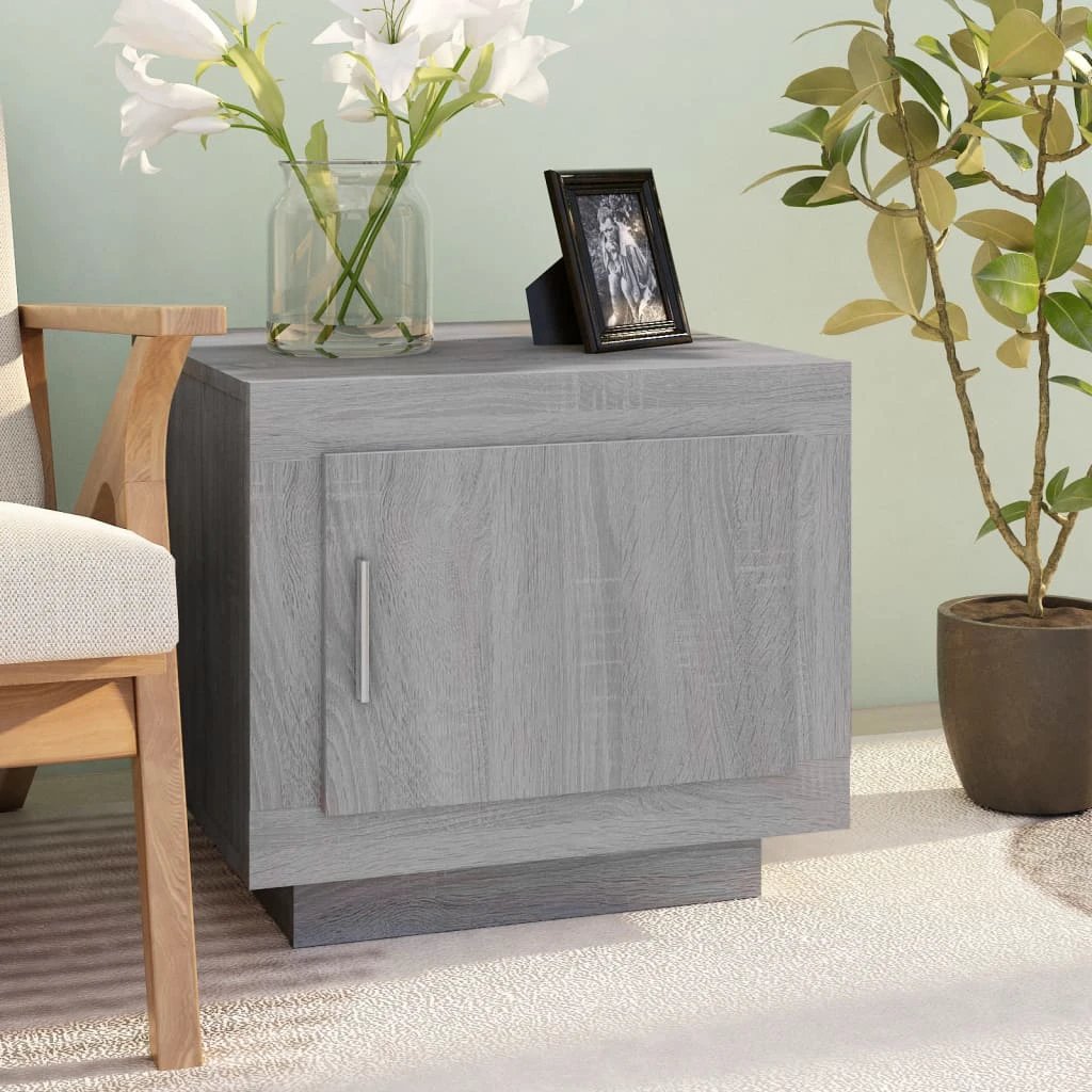 vidaXL vidaXL Coffee Table Smoked Oak 51x50x45 Cm Engineered Wood With Door Storage Moisture Resistant For Living Room Decor - Coffee Table