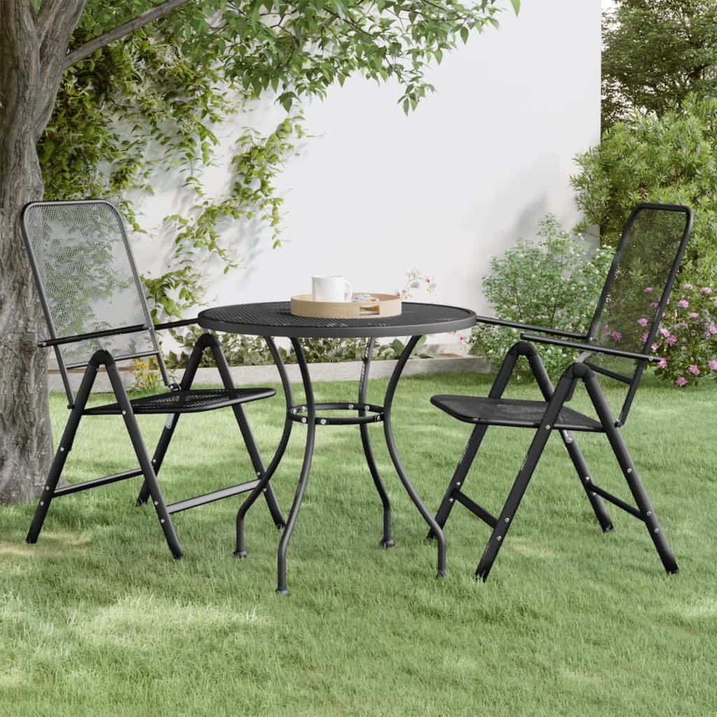 vidaXL vidaXL Garden Table Ø60x72 cm Expanded Metal Mesh Anthracite - Garden Table