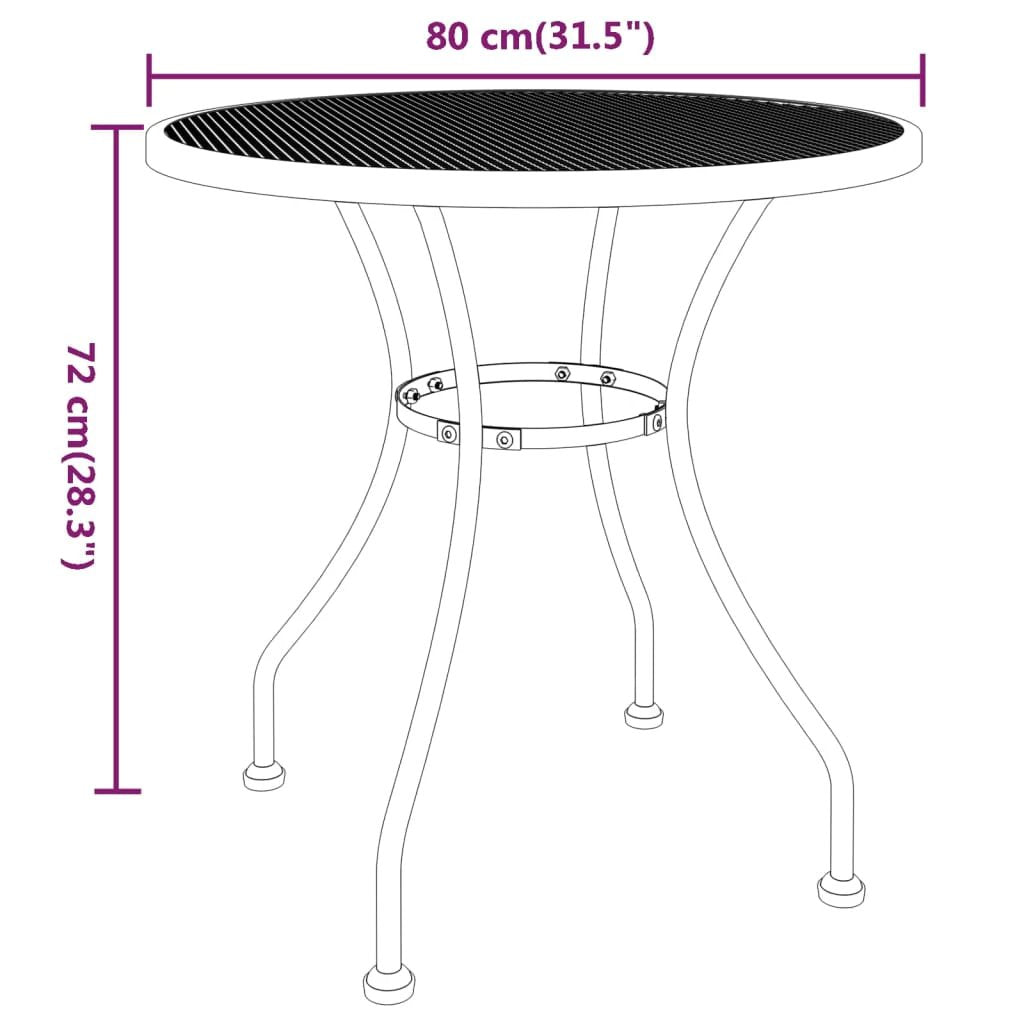 vidaXL vidaXL Garden Table Ø60x72 cm Expanded Metal Mesh Anthracite - Garden Table