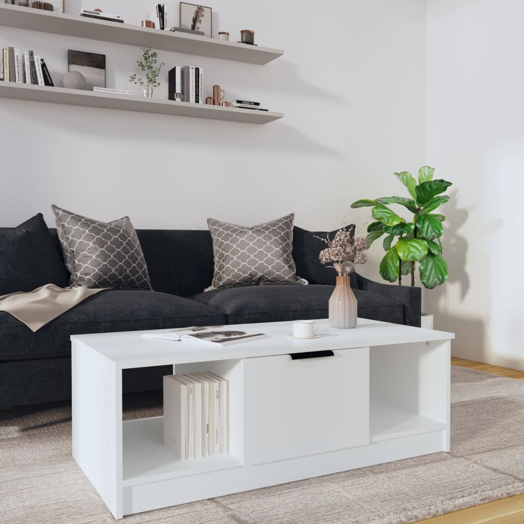 vidaXL VidaXL Coffee Table 102x50x36 cm Three-Compartment Storage Smoked Oak Living Room Decor - Coffee Table