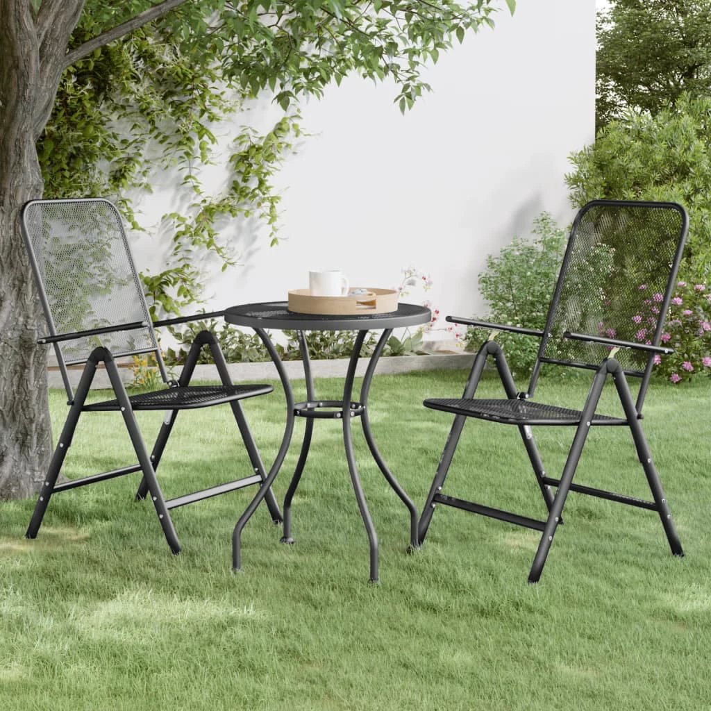 vidaXL Garden Table Ø60x72 cm Expanded Metal Mesh Anthracite by vidaXL