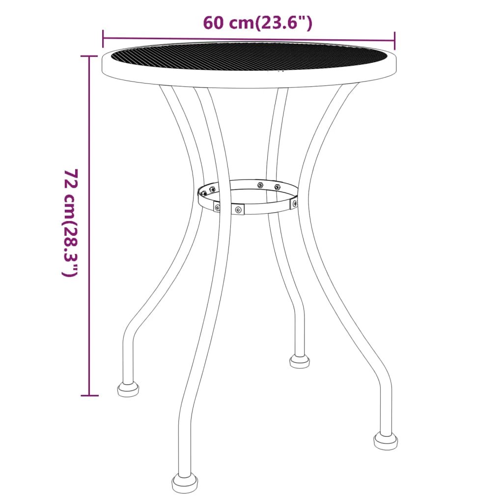 vidaXL vidaXL Garden Table Ø60x72 cm Expanded Metal Mesh Anthracite - Garden Table
