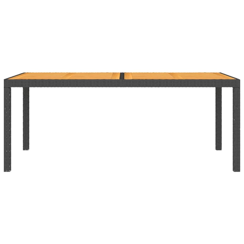 vidaXL vidaXL Garden Table 90x90x75 cm Poly Rattan and Acacia Wood Black - Garden Table