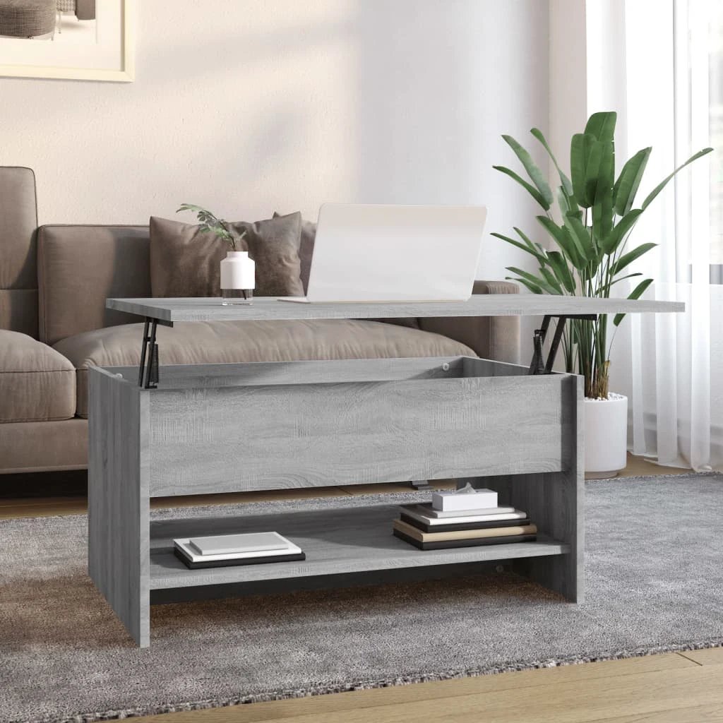 vidaXL VidaXL Coffee Table 80x50x40 cm Smoked Oak Engineered Wood With Storage Drawer For Living Room - Coffee Table