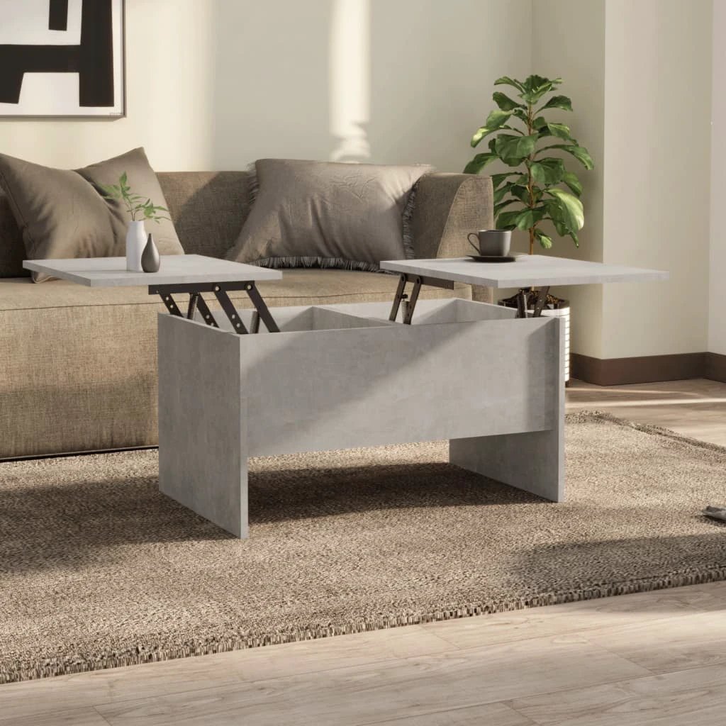 vidaXL VidaXL Coffee Table 80x50x42.5 Cm Smoked Oak Lift Top Storage Engineered Wood Living Room Decor - Coffee Table