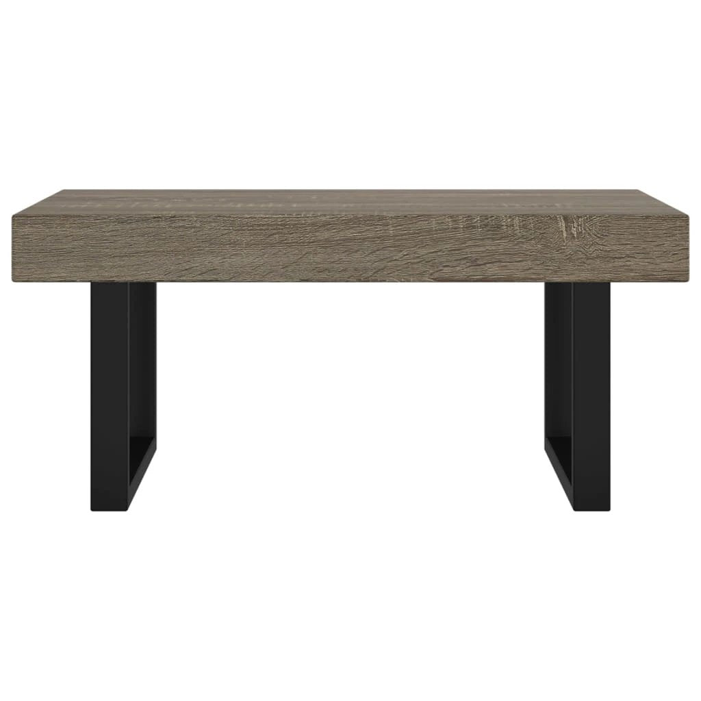 Modern Coffee Table 90x45x40 Cm MDF Top In Grey And Black With Iron Frame For Living Room by vidaXL