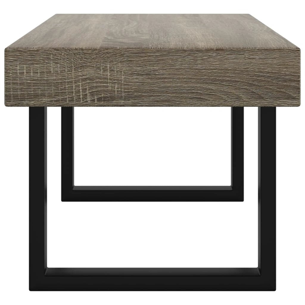 Modern Coffee Table 90x45x40 Cm MDF Top In Grey And Black With Iron Frame For Living Room by vidaXL