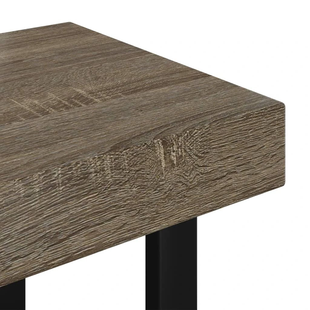 Modern Coffee Table 90x45x40 Cm MDF Top In Grey And Black With Iron Frame For Living Room by vidaXL