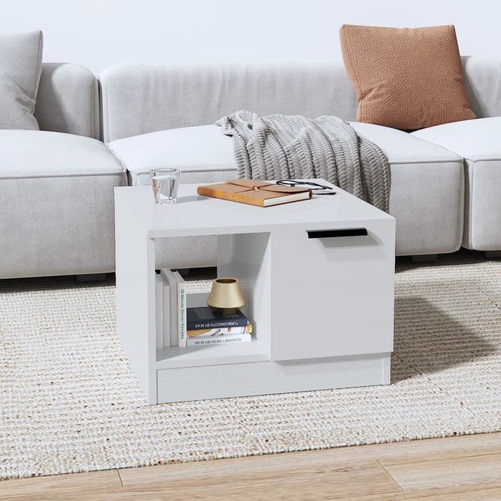VidaXL Coffee Table 50x50x36 cm Smoked Oak Engineered Wood With Two Compartments Living Room by vidaXL