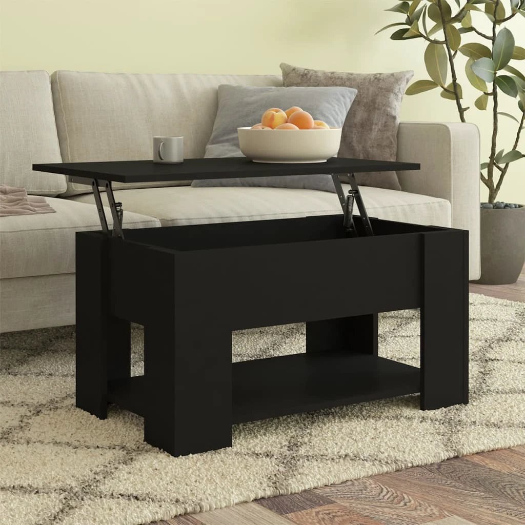 VidaXL Coffee Table Smoked Oak 79x49x41 cm Engineered Wood Lift Top Storage For Living Room by vidaXL