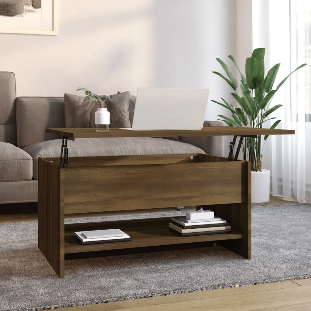 VidaXL Coffee Table 80x50x40 cm Smoked Oak Engineered Wood With Storage Drawer For Living Room by vidaXL