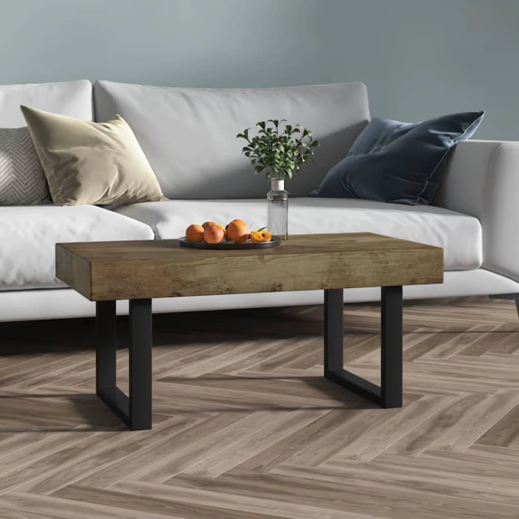 VidaXL Coffee Table 90x45x40 cm MDF Top with Iron Legs for Modern Living Room Decor by vidaXL