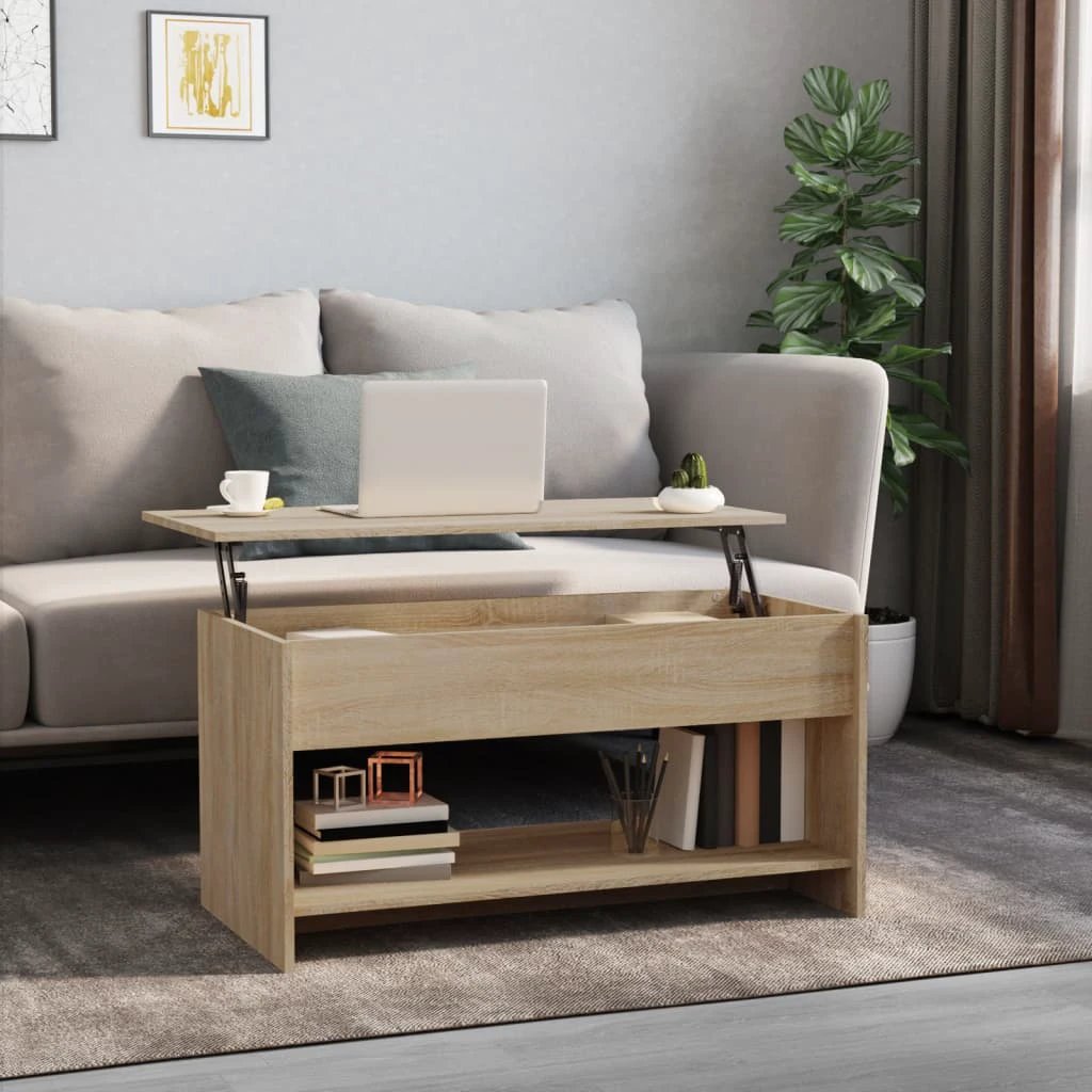 vidaXL VidaXL Coffee Table 102x50x52.5 cm Engineered Wood Storage Shelf For Living Room - Coffee Table