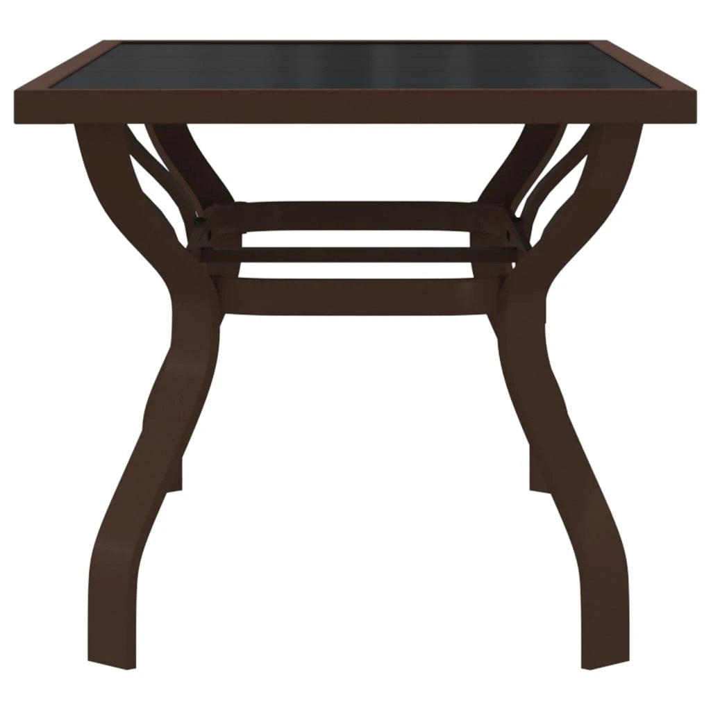 vidaXL Garden Table Black 140x70x70 cm Steel and Glass by vidaXL
