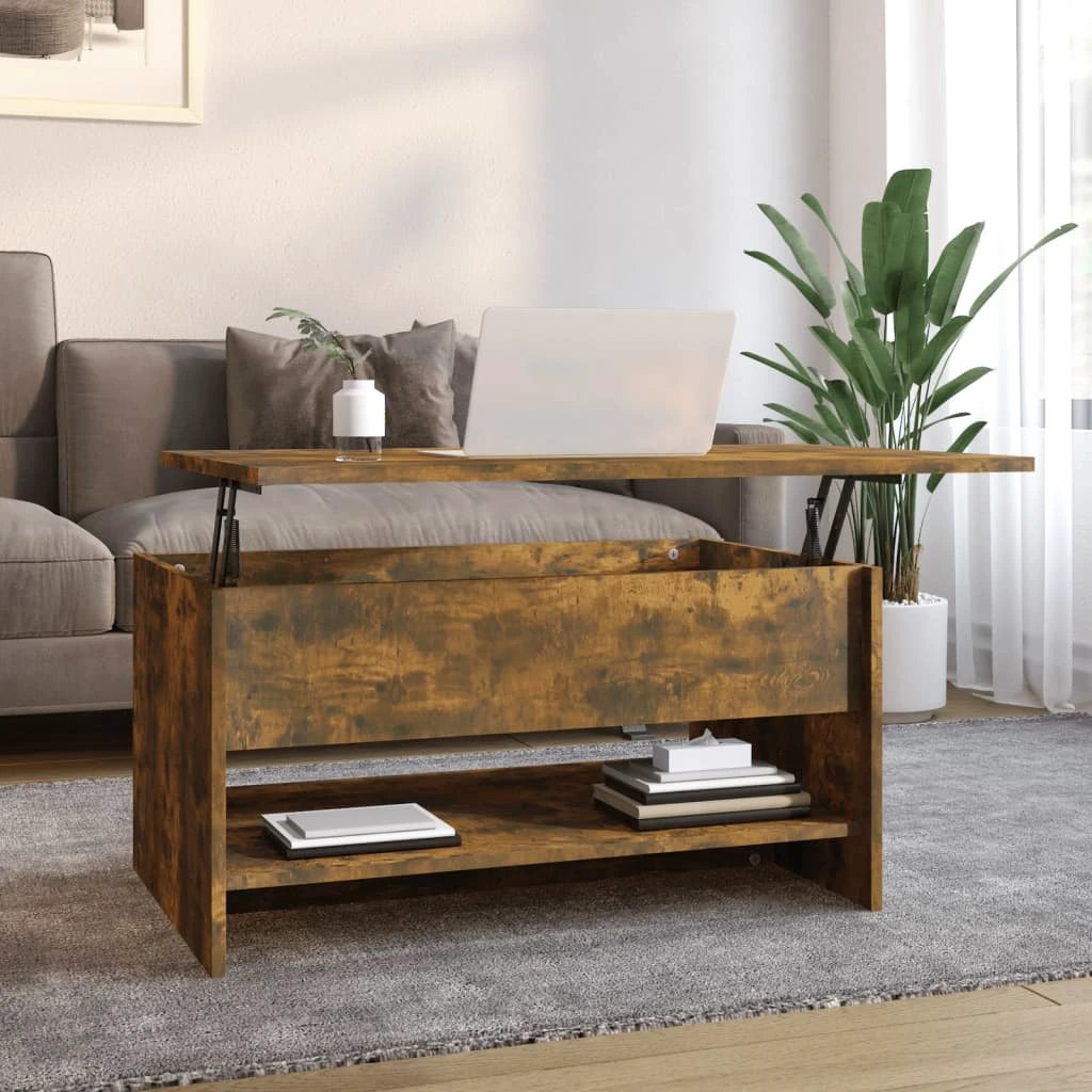 VidaXL Coffee Table 80x50x40 cm Smoked Oak Engineered Wood With Storage Drawer For Living Room by vidaXL