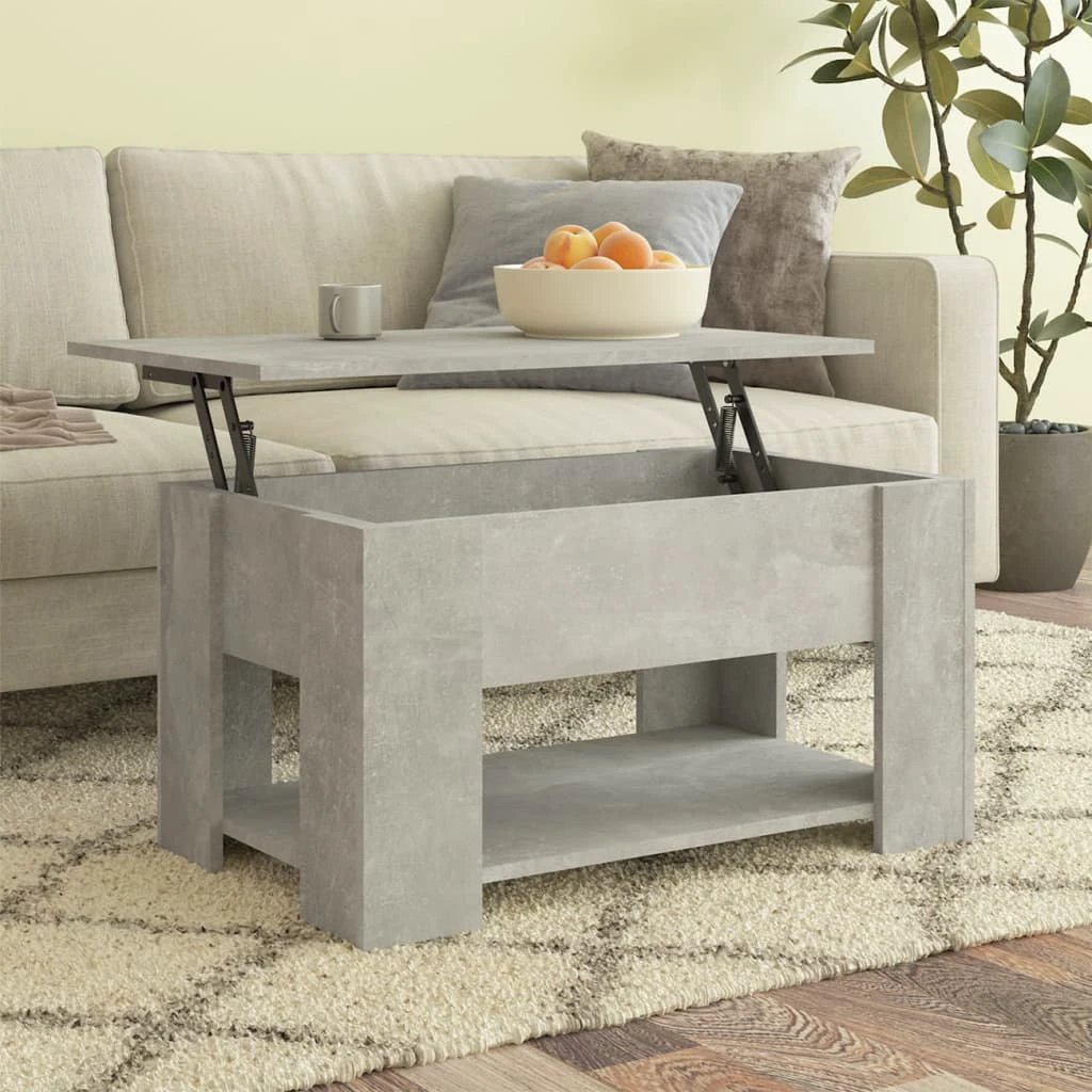 VidaXL Coffee Table Smoked Oak 79x49x41 cm Engineered Wood Lift Top Storage For Living Room by vidaXL