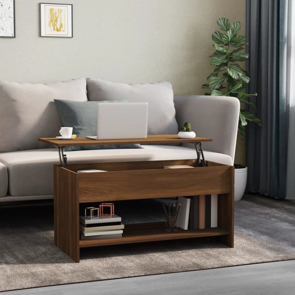 vidaXL VidaXL Coffee Table 102x50x52.5 cm Engineered Wood Storage Shelf For Living Room - Coffee Table