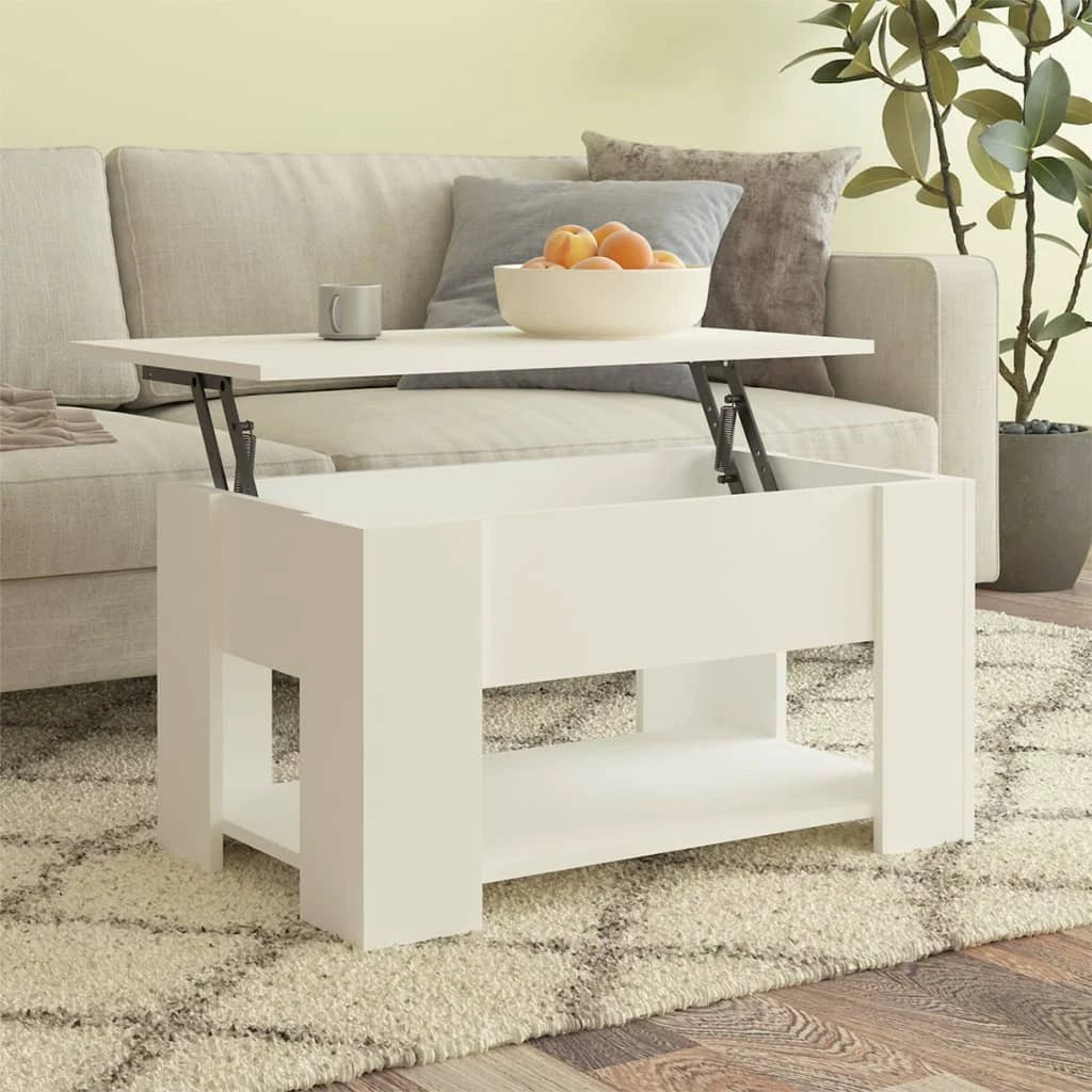 VidaXL Coffee Table Smoked Oak 79x49x41 cm Engineered Wood Lift Top Storage For Living Room by vidaXL