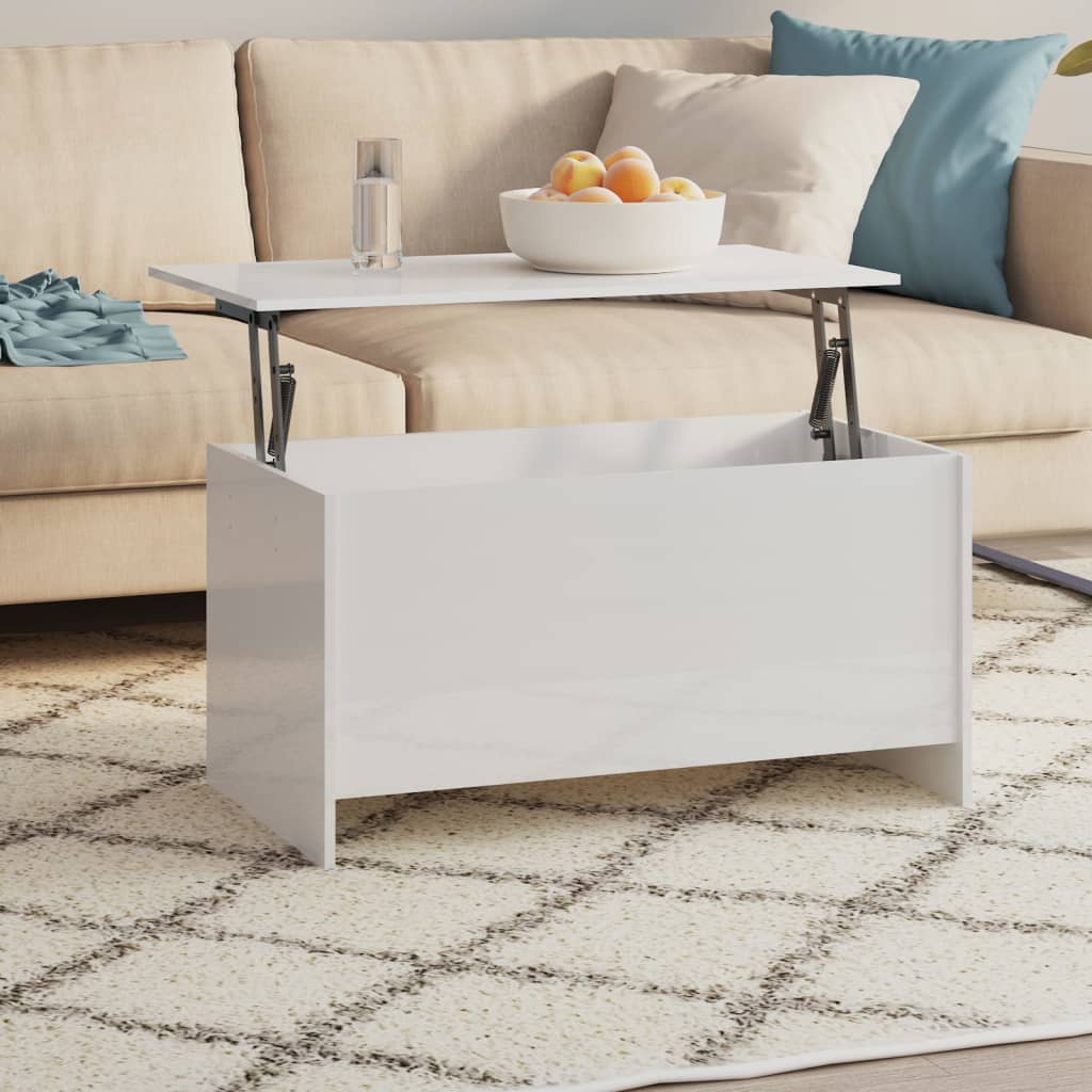 vidaXL VidaXL Coffee Table 102x55.5x52.5 cm Smoked Oak Lift Top With Hidden Storage For Living Room - Coffee Table
