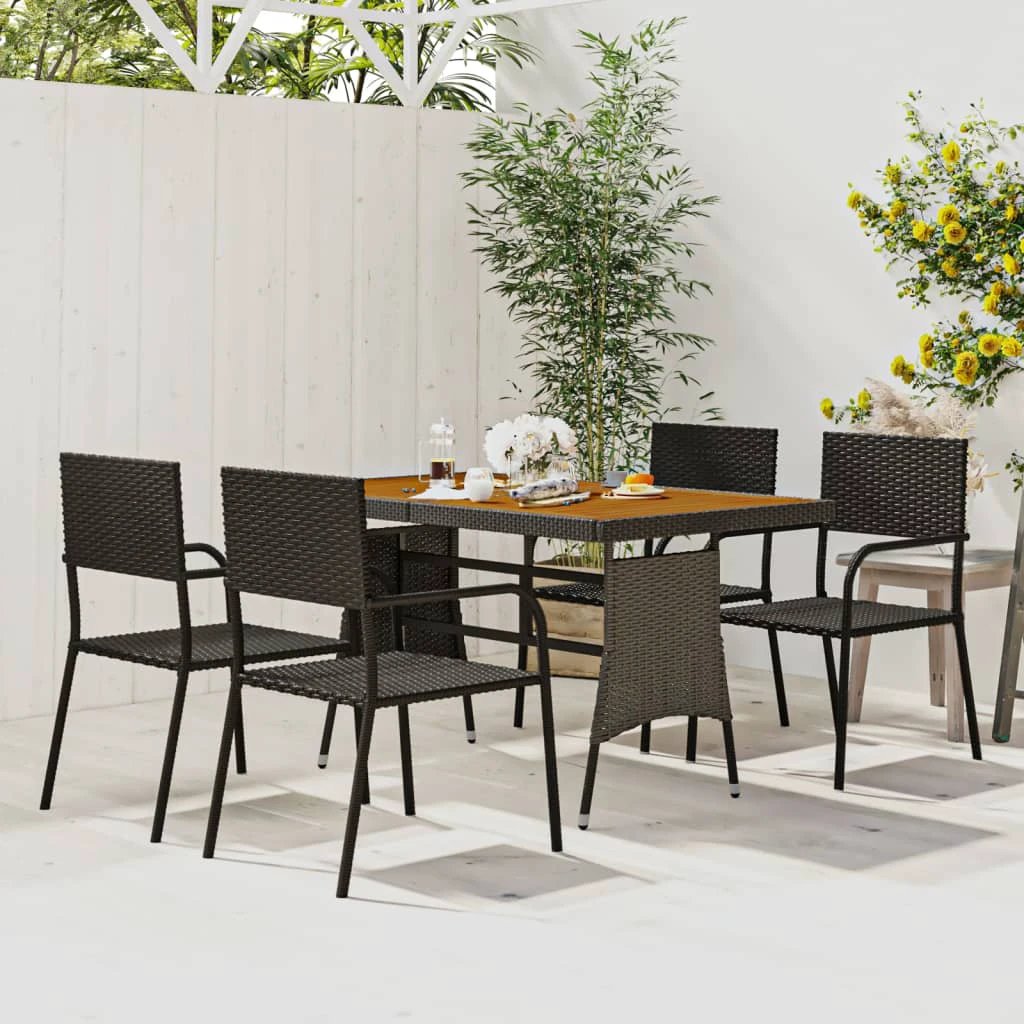 VidaXL 5Pc Outdoor Dining Poly Rattan Waterproof by vidaXL
