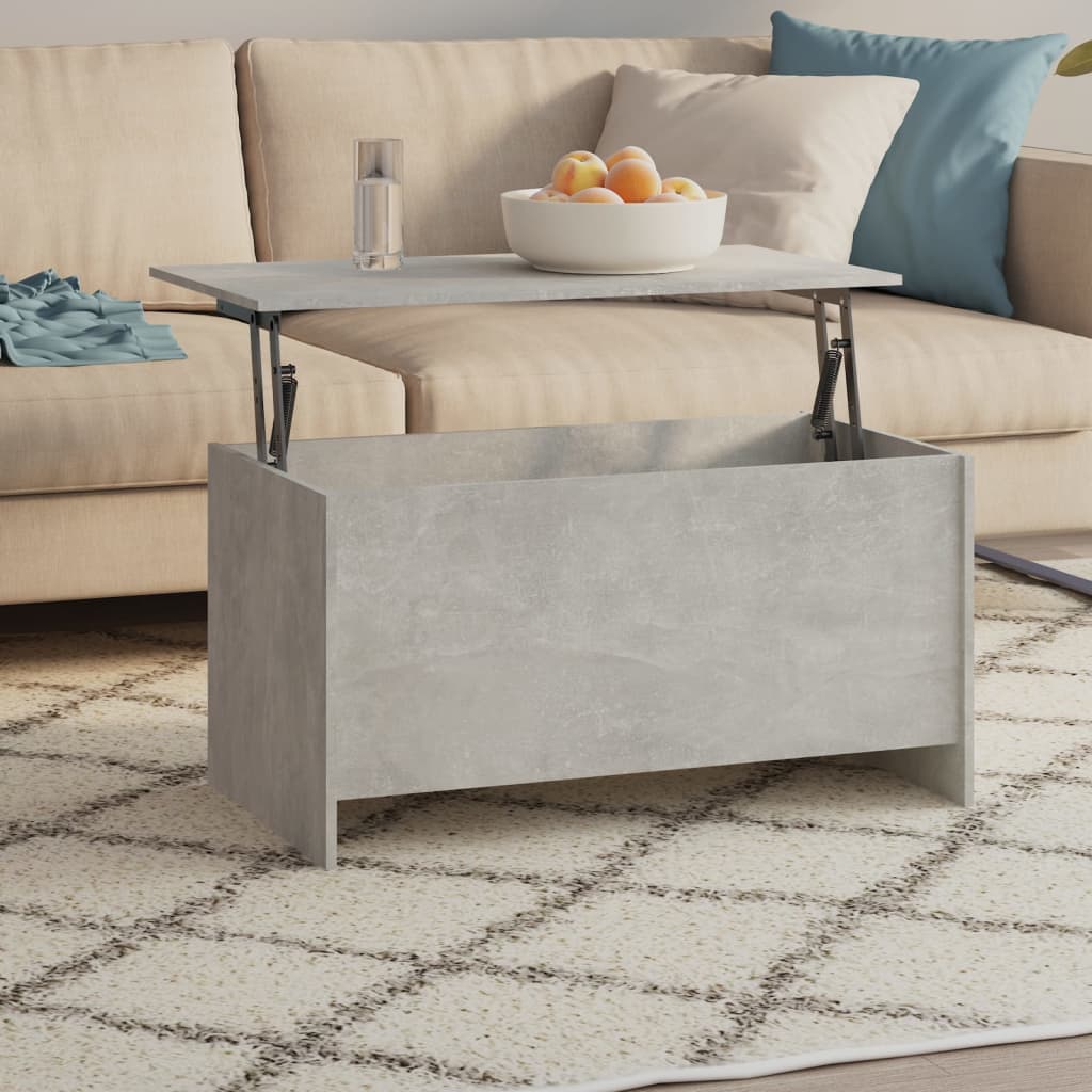 vidaXL VidaXL Coffee Table 102x55.5x52.5 cm Smoked Oak Lift Top With Hidden Storage For Living Room - Coffee Table