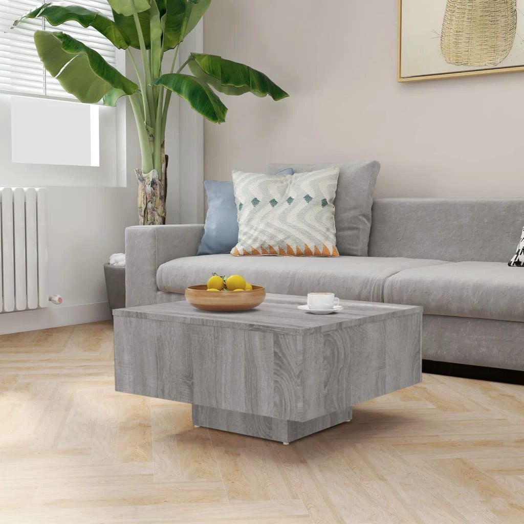 VidaXL Coffee Table 60x60x31.5 Cm Smoked Oak Engineered Wood Living Room Decor Piece by vidaXL