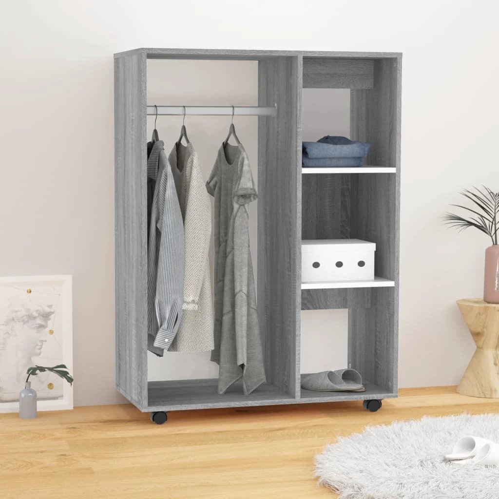 vidaXL vidaXL Wardrobe Smoked Oak 80x40x110 cm Engineered Wood - Wardrobe