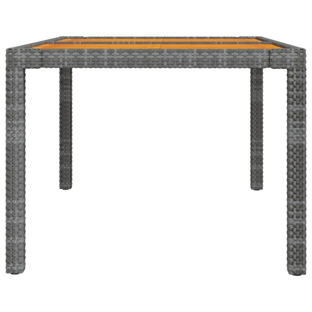 vidaXL vidaXL Garden Table 90x90x75 cm Poly Rattan and Acacia Wood Black - Garden Table