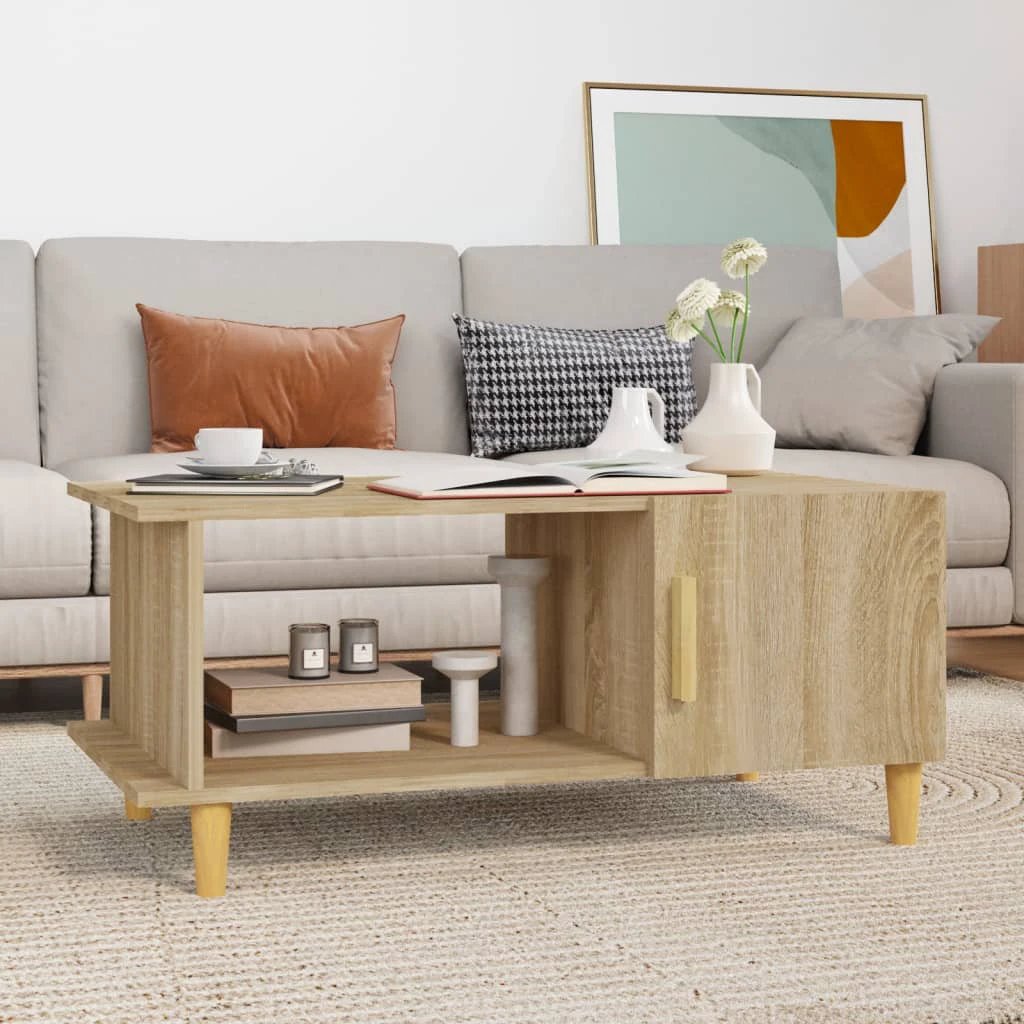 vidaXL VidaXL Coffee Table 90x50x40cm Engineered Wood Moisture Resistant With Storage Living Room - Coffee Table