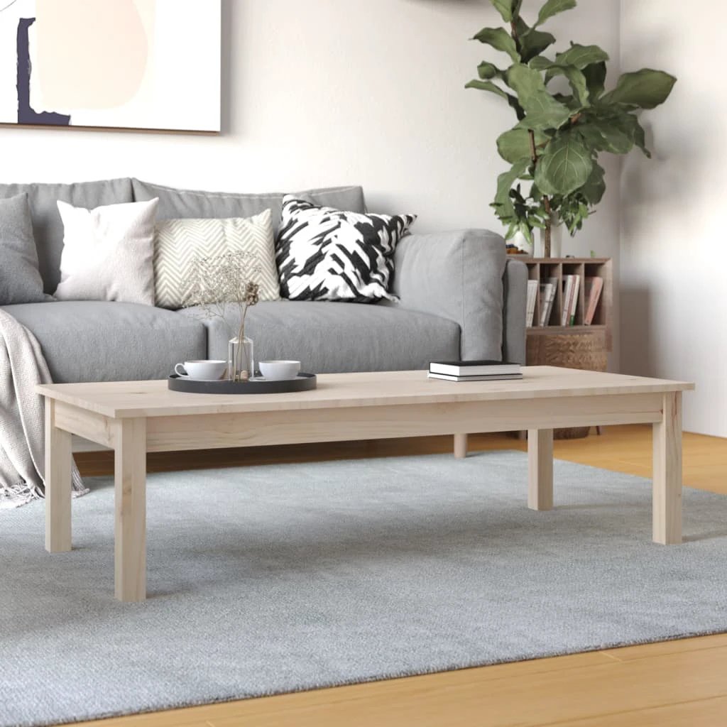 vidaXL vidaXL Coffee Table 80x50x40 Cm Solid Pine Wood With Rustic Wax Finish And Sturdy Frame Living Room Decor - Coffee Table